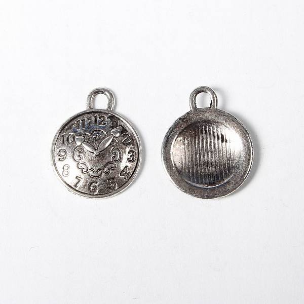 

PandaHall Tibetan Style Alloy Pendants, Cadmium Free & Lead Free, Clock, Antique Silver, 15x13x2mm, Hole: 2mm Alloy Clock
