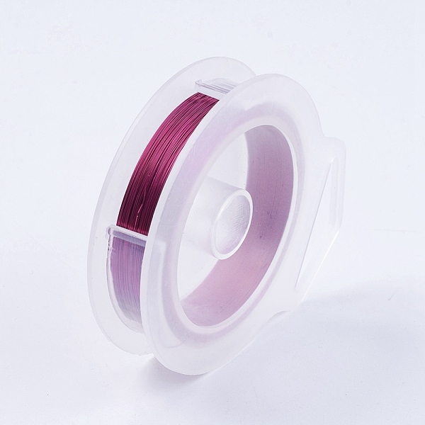 

PandaHall Round Copper Wire for Jewelry Making, Medium Violet Red, 0.3mm, about 100m/roll Copper Round Red