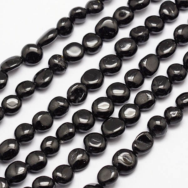 

PandaHall Natural Black Tourmaline Bead Strands, Tumbled Stone, Nuggets, 3~14x3~14mm, Hole: 1mm, about 15.35 inch Tourmaline Nuggets