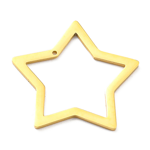 

PandaHall 304 Stainless Steel Pendants, Hollow, Star Charm, Real 14K Gold Plated, 21x22x1mm, Hole: 0.8mm 304 Stainless Steel Star