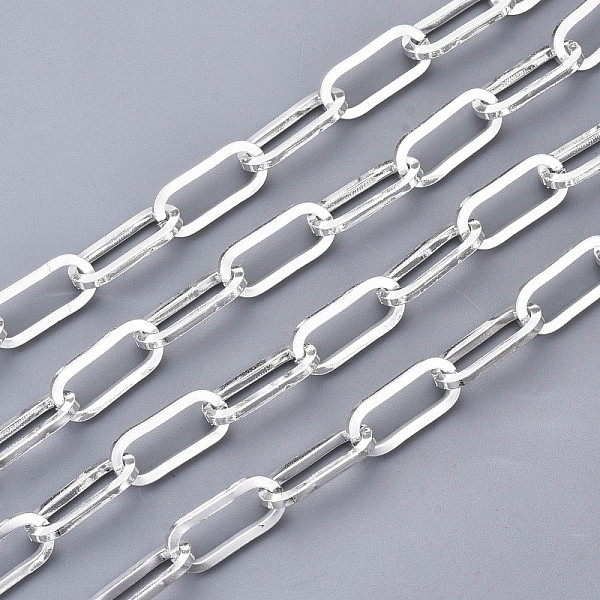

PandaHall 304 Stainless Steel Paperclip Chains, Drawn Elongated Cable Chains, with Spool, Unwelded, Flat Oval, Silver, 14x6x1mm, about 65.61...
