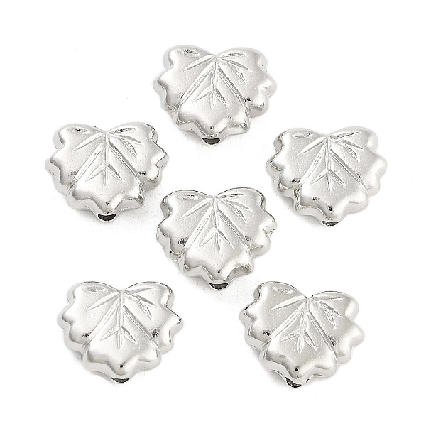 

PandaHall CCB Plastic Beads, Leaf, Platinum, 11x13x4.5mm, Hole: 1.6mm, about 1316pcs/500g Plastic Leaf