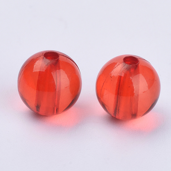 

PandaHall Transparent Acrylic Beads, Round, Red, 12x11.5mm, Hole: 1.7mm, about 500pcs/500g Acrylic Round Red