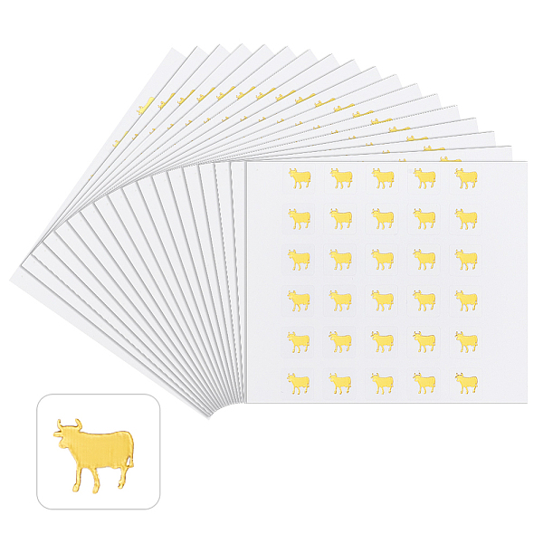 

PandaHall Paper Self Adhesive Cartoon Stickers, for Envelopes, Bubble Mailers and Bags Decor, Gold, Cow Pattern, 7.8x9x0.02cm Paper Cattle...