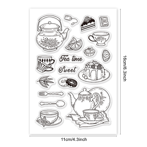 

PandaHall PVC Plastic Stamps, for DIY Scrapbooking, Photo Album Decorative, Cards Making, Stamp Sheets, Food Pattern, 16x11x0.3cm Plastic...