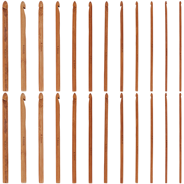 24Pcs Carbonized Bamboo Knitting Needles
