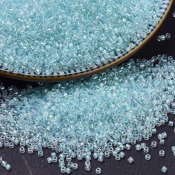 

PandaHall MIYUKI Delica Beads, Cylinder, Japanese Seed Beads, 11/0, (DB1672) Pearl Lined Glacier Blue AB, 1.3x1.6mm, Hole: 0.8mm, about..., Cyan