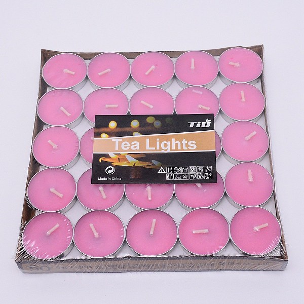 

PandaHall Paraffin Candles, Scented Candles, Flat Round Shape, Party Accessories, Pearl Pink, 35mm, 50pcs/box Paraffin