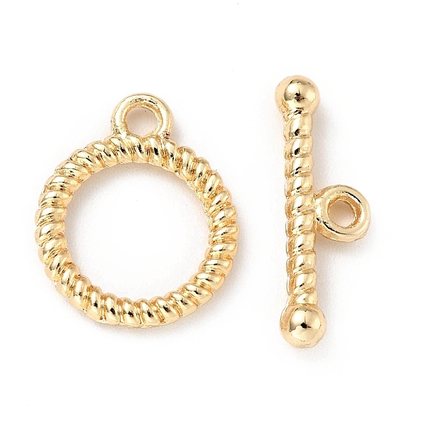 

PandaHall Rack Plating Brass Toggle Clasps, Cadmium Free & Lead Free, Long-Lasting Plated, Ring, Light Gold, Ring: 15.5x12.5x1.9mm, Hole...