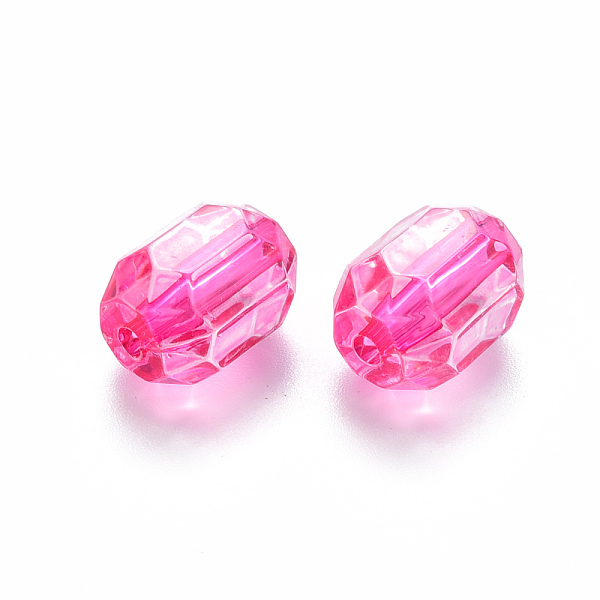 

PandaHall Transparent Acrylic Beads, Oval, Faceted, Hot Pink, 14x10x10mm, Hole: 2mm, about 377pcs/500g Acrylic Oval