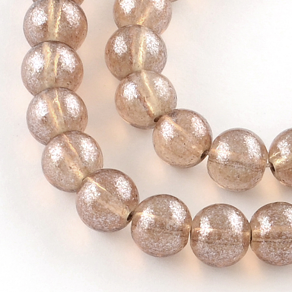 

PandaHall Transparent Spray Painted Glass Bead Strands, Round, Sienna, 8mm, Hole: 1.3~1.6mm, about 104pcs/strand, 32.7 inch Glass Round..., Brown
