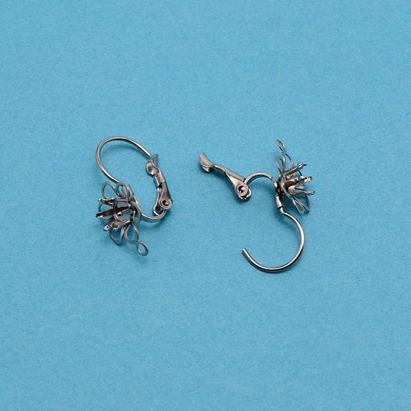 

PandaHall 304 Stainless Steel Leverback Earring Cabochon Setting Findings, Stainless Steel Color, Tray: 4.2mm, 21x10.5x13mm, Pin: 0.7mm...