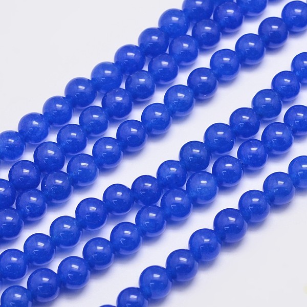 

PandaHall Natural & Dyed Malaysia Jade Bead Strands, Round, Blue, 8mm, Hole: 1.0mm, about 48pcs/strand, 15 inch Malaysia Jade Round Blue