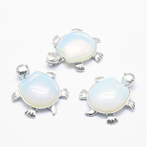 

PandaHall Opalite Pendant, with Alloy Findings, Tortoise, Platinum, 38x30.5x8.2mm, Hole: 3x4.5mm Opalite Tortoise