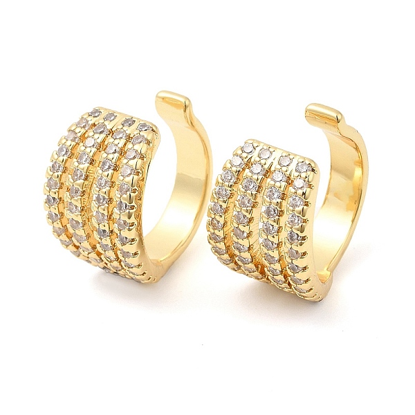 

PandaHall Cubic Zirconia Cuff Earrings, Brass Split Earrings for Non Piercing, Long-Lasting Plated, Lead Free & Cadmium Free, Real 18K Gold..., Clear