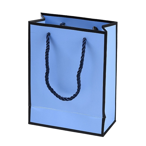 

PandaHall Rectangle Paper Bags with Twisted Rope Handles, for Gift Bags and Shopping Bags, Cornflower Blue, 12x5.7x16cm Paper Rectangle