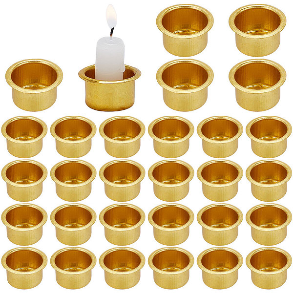 PandaHall Aluminum Candle Cup, Jar Candle Making Accessories, Golden, 2.6x1.4cm, Inner Diameter: 2cm Aluminum