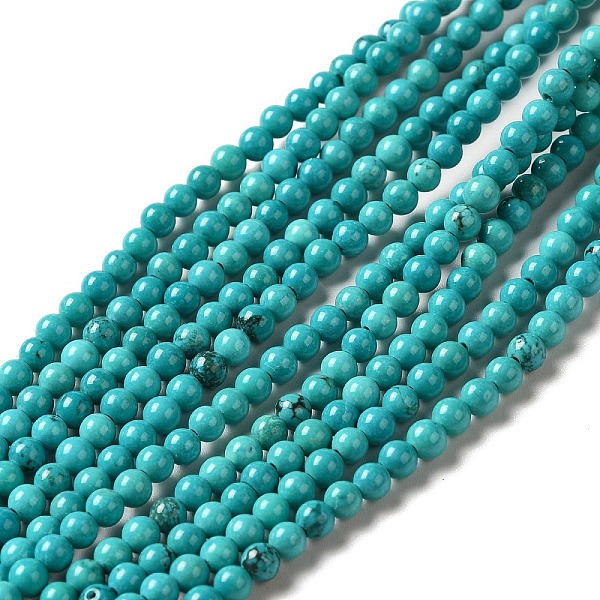 

PandaHall Natural Howlite Beads Strands, Dyed, Round, Turquoise, 3mm, Hole: 0.8mm, about 130~133pcs/strand, 15.39~15.75 inch(39.1~40cm)..., Green