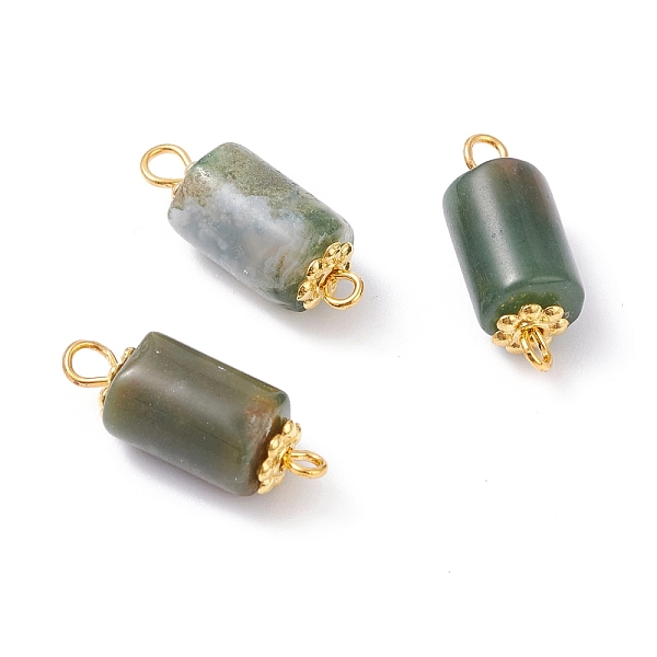 

PandaHall Natural Indian Agate Link Connectors, with Alloy Daisy Spacer Beads and Iron Eye Pin, Golden, Column, 20~21x8mm, Hole: 1.8~2.6mm...