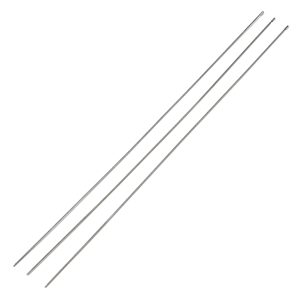 

PandaHall Steel Beading Needles with Hook for Bead Spinner, Curved Needles for Beading Jewelry, Stainless Steel Color, 25.5x0.09cm Steel