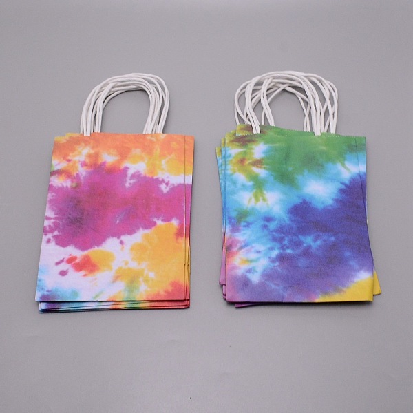 Rectangle with TieDye Pattern Kraft Paper Bag