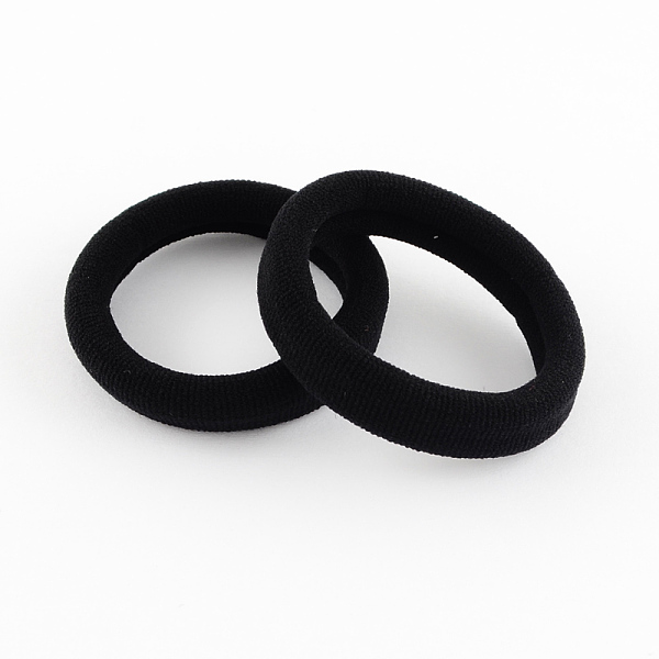 

PandaHall Elastic Hair Ties, Ponytail Holder, Black, 35mm, 24pcs/box Elastic Fibre Black