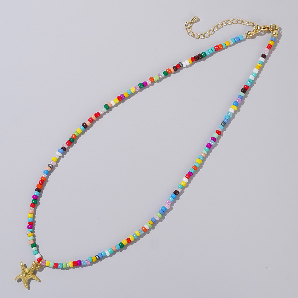 

PandaHall Colorful Seashell Beaded Necklaces for Women Seed Beads