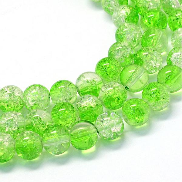 

PandaHall Baking Painted Transparent Crackle Glass Round Bead Strands, Lime, 6.5mm, Hole: 1.5mm, about 135~140pcs/strand, 31.4 inch Glass..., Green