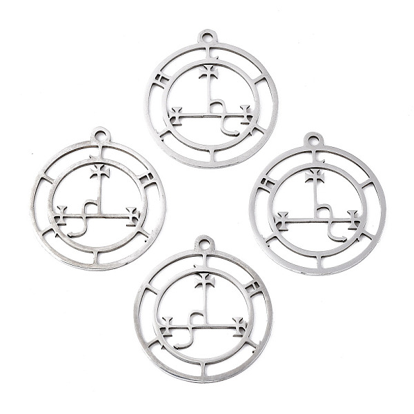 

PandaHall 201 Stainless Steel Sigil of Lilith Pendants, Laser Cut, Flat Round, Stainless Steel Color, 28x25x1mm, Hole: 1.8mm 201 Stainless...