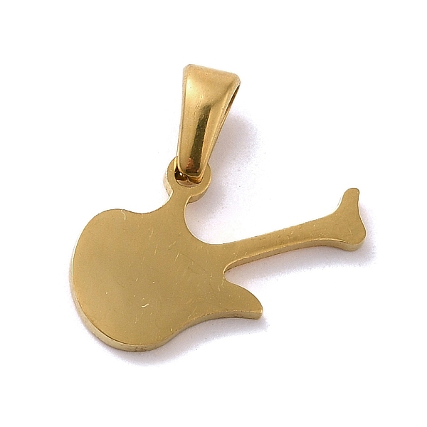 

PandaHall Vacuum Plating 304 Stainless Steel Pendants, Guitar Charm, Golden, 10x17x1.5mm, Hole: 2x4mm 304 Stainless Steel Guitar