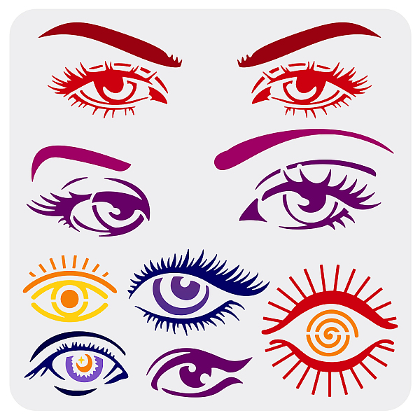 

PandaHall FINGERINSPIRE Eye Stencils for Painting 11.8x11.8 inch Beautiful Eyes Stencils Plastic Eyes and Eyebrows Patterns Stencil Reusable...