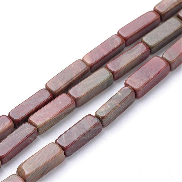 

PandaHall Natural Red Jasper Beads Strands, Cuboid, 13~14x4~5x4~5mm, Hole: 1mm, about 29~31pcs/strand, 15.3 inch Red Jasper Cuboid