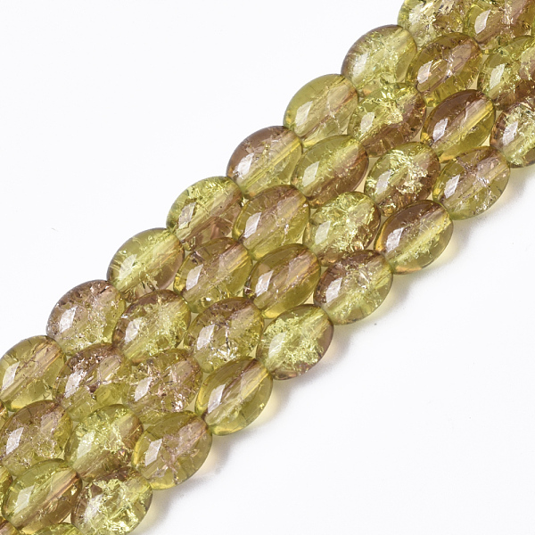 

PandaHall Transparent Crackle Glass Beads Strands, Oval, Light Yellow, 8x5.5~6mm, Hole: 1mm, about 100pcs/strand, 31.4 inch Glass Oval...