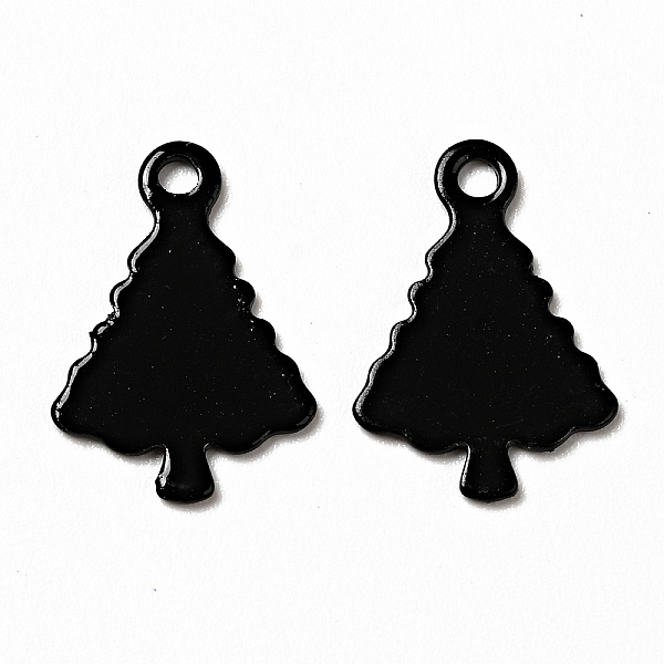 

PandaHall Spray Painted 201 Stainless Steel Charms, Christams Tree Charms, Black, 14x9.5x1mm, Hole: 1.2mm 201 Stainless Steel Tree Black