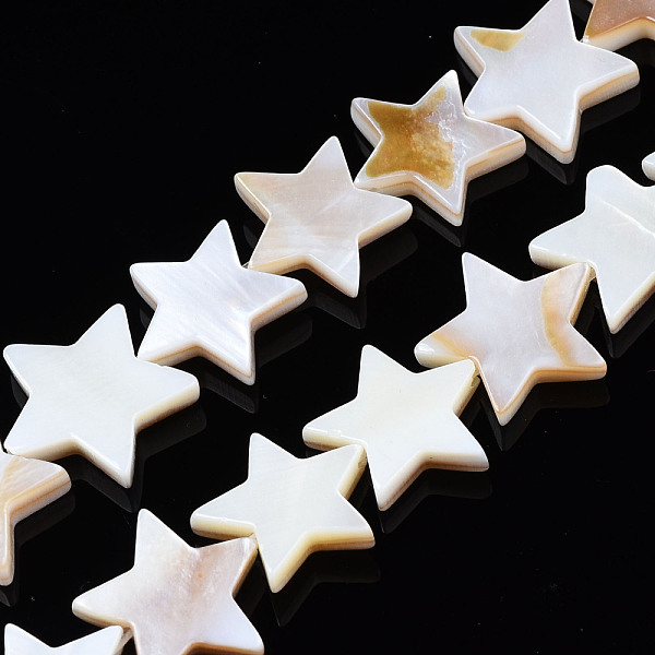 

PandaHall Natural Freshwater Shell Beads Strands, Pentagram, Seashell Color, 12~13x12~13.5x2.5mm, Hole: 0.5mm, about 36pcs/strand, 15.16...