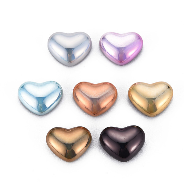 

PandaHall Electroplated Glass Cabochons, Heart, Mixed Color, 8x10.5x4mm Glass Heart Multicolor