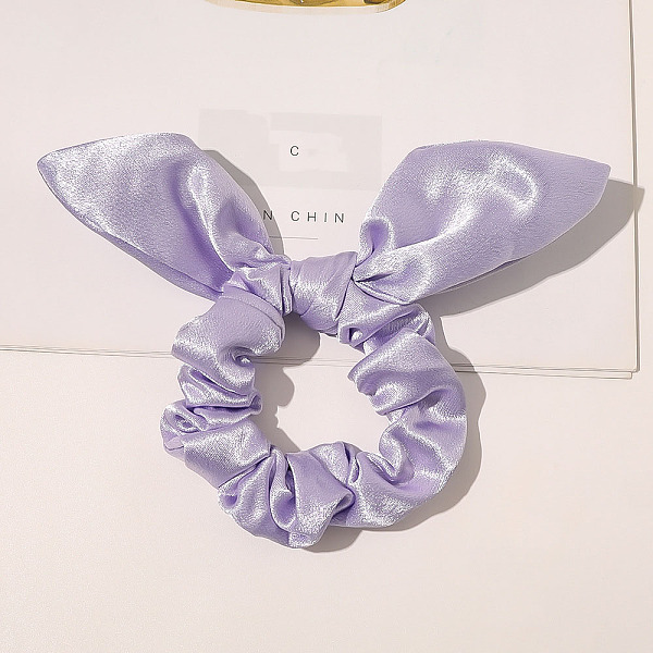 

PandaHall Rabbit Ear Polyester Elastic Hair Accessories, for Girls or Women, Changeant Fabric Scrunchie/Scrunchy Hair Ties, Medium Purple...