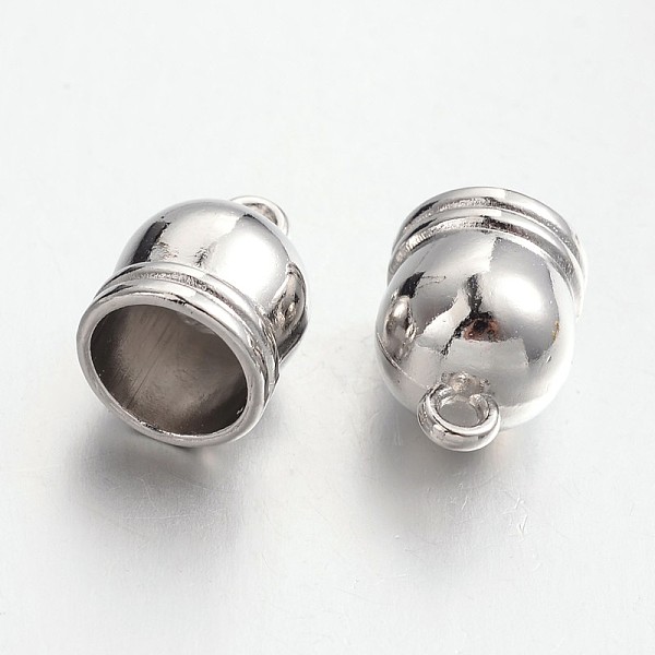

PandaHall Brass Cord Ends, End Caps, Lead Free & Cadmium Free, Platinum, 16x12mm, Hole: 2mm, Inner Diameter: 9.5mm Brass