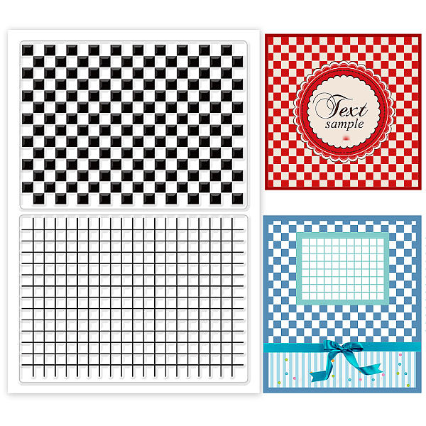 

PandaHall PH Tartan Clear Stamps Transparent Craft Stamps Checkerboard Lattice Background Patterns Rubber Stamps Check Silicon Stamps for...