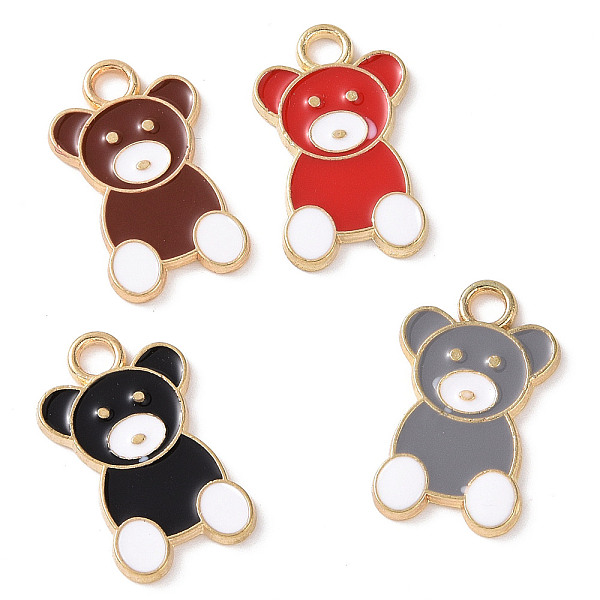 

PandaHall Alloy Enamel Pendants, Bear Charm, Golden, 22x13x1.5mm, Hole: 2.5mm Alloy+Enamel Bear