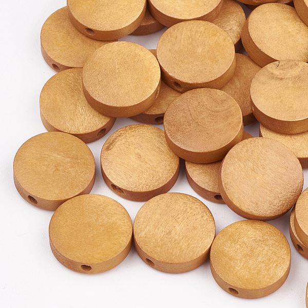 

PandaHall Natural Pear Wood Beads, Dyed, Flat Round, Sandy Brown, 15x4mm, Hole: 1.8mm Wood Flat Round Brown