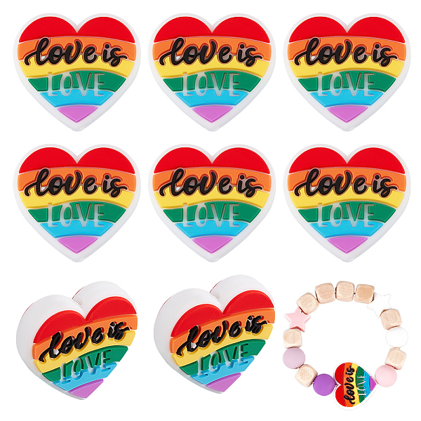 

PandaHall CHGCRAFT 8Pcs Pride Rainbow Theme Food Grade Eco-Friendly Silicone Beads, Chewing Beads For Teethers, DIY Nursing Necklaces Making...