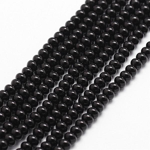 

PandaHall Natural Black Onyx Beads Strands, Grade A, Dyed & Heated, Rondelle, Faceted, 4x2mm, Hole: 1mm, about 180pcs/strand, 15.16...
