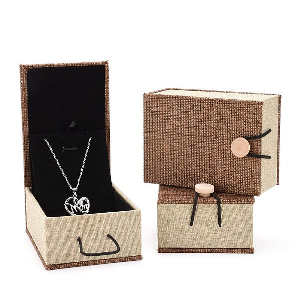 Прямоугольник деревянный кулон ожерелье коробки
