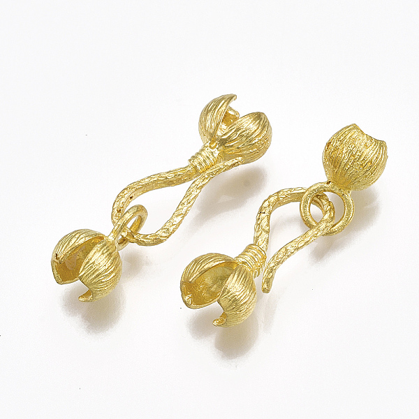 

PandaHall Brass Hook and S-Hook Clasps, Nickel Free, Raw(Unplated), 22mm Brass