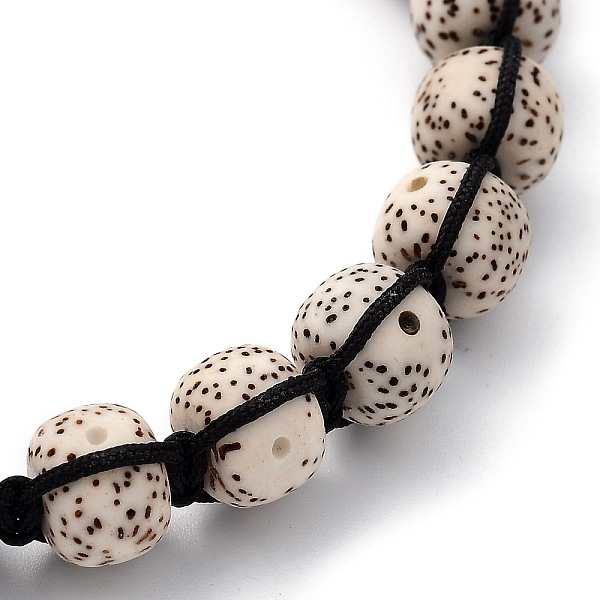 

PandaHall Men's Adjustable Nylon Thread Braided Bead Bracelets, with Undyed & Natural Moon and Star Xingyue Bodhi Beads and Brass Beads..., Yellow