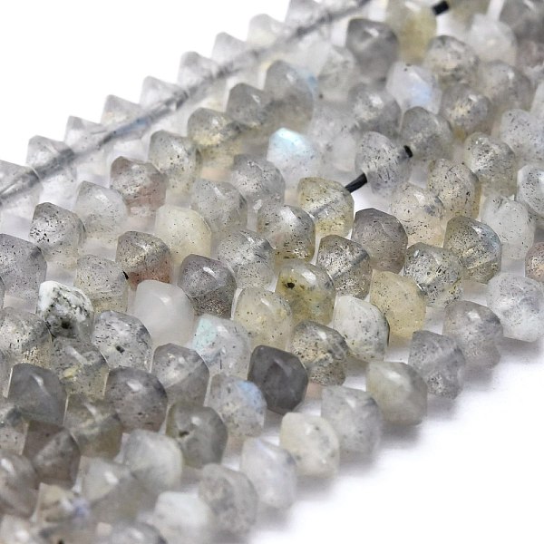 

PandaHall Natural Labradorite Beads Strands, Faceted, Bicone, 3.5~4x2~3mm, Hole: 0.6mm, about 171pcs/strand, 15.55 inch(39.5cm) Labradorite...
