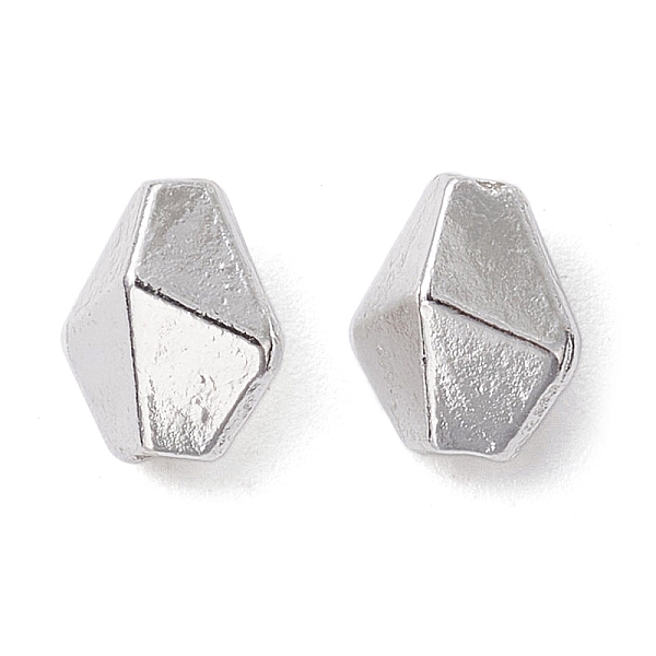 

PandaHall Alloy Beads, Long-Lasting Plated, Polygon Rhombus, Silver, 6.5x5.5x4.5mm, Hole: 1.2mm Alloy Rhombus