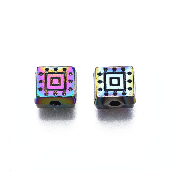 Rack Plating Rainbow Color Alloy Beads
