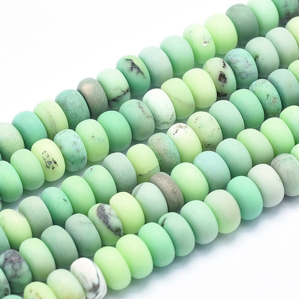 

PandaHall Natural Green Grass Agate Beads Strands, Frosted, Rondelle, 8x4~5mm, Hole: 1mm, about 82pcs/strand, 15.7 inch Natural Agate...